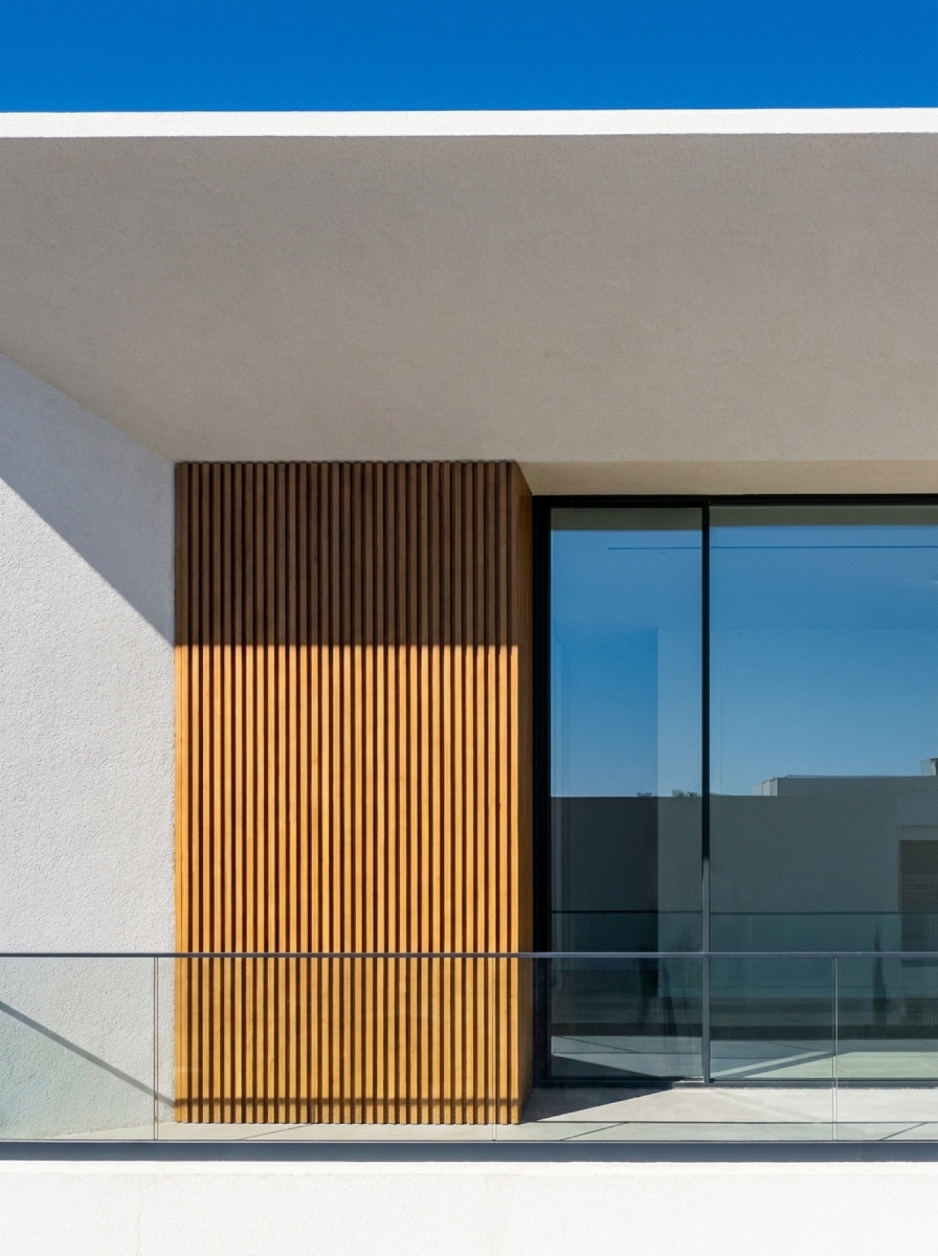 Timber screen and full-height glazing study