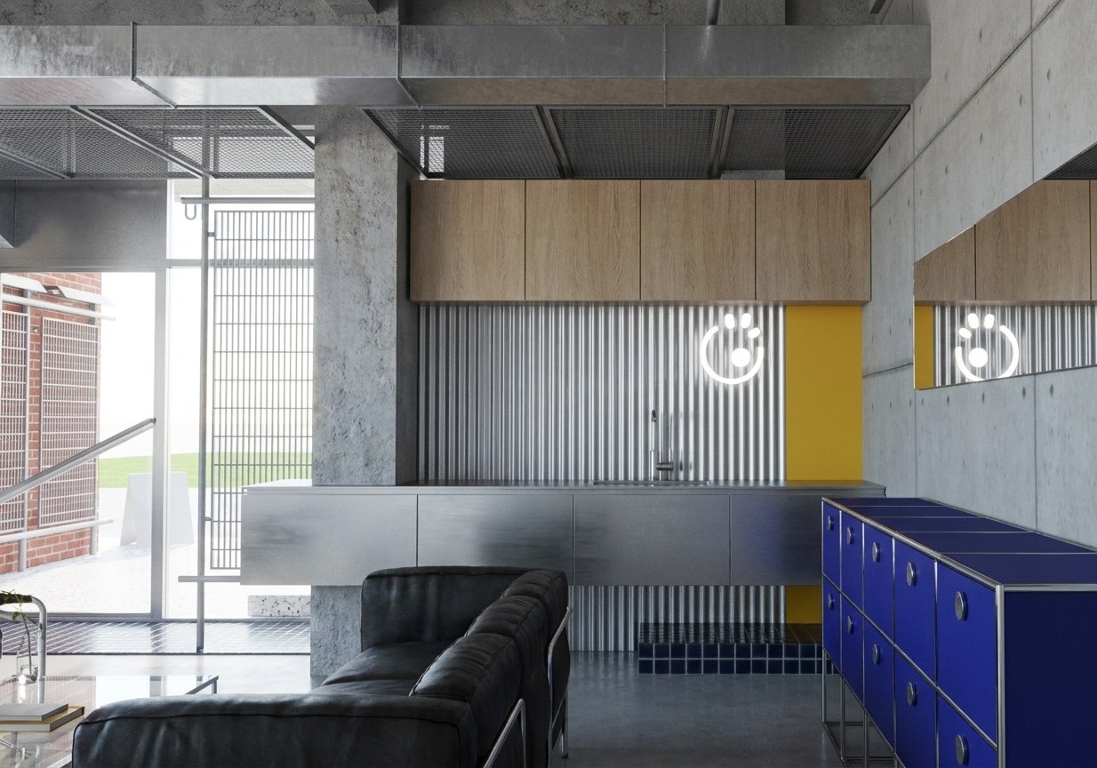 Industrial commercial studio interior